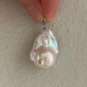 Natural Baroque Pearl Silver Pendant